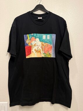 Supreme FW18 Black Bedroom Girl Art Skater Tshirt XL 24x29